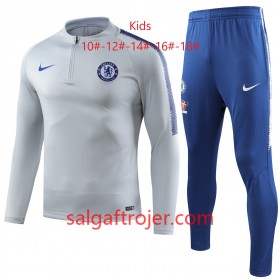 Chelsea Børn Sweatshirt Dragt Grå Hvid 2018-2019